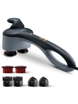 beatXP - Thunder Pro Double Head Full Body Pain Relief Massager with Infrared Heat Therapy - Black