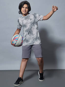 Technosport - Boys Grey Printed T-shirt