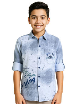 CAVIO - Boys Grey Printed Shirt