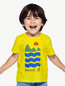 Guugly Wuugly - Boys Yellow Printed T-shirt