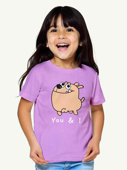 Guugly Wuugly - Girls Lavender Printed T-shirt