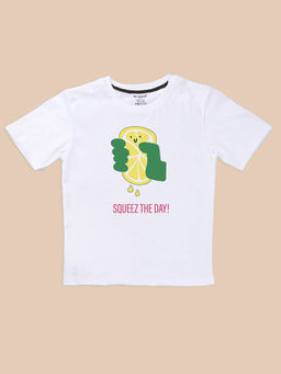 Be Awara - Unisex White Printed T-Shirt