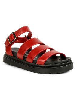 London Rag - Red Buckle Detail Sandals