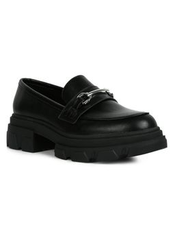 London Rag - Black Chunky Block Loafers