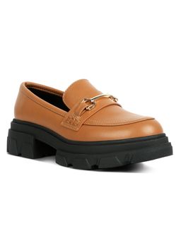 London Rag - Tan Chunky Block Loafers
