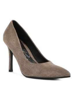 London Rag - Taupe Gilmore Suede Formal Stiletto Pumps