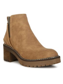London Rag - Brown Chunky Heel Ankle Boots