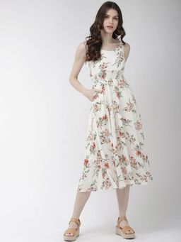Twenty Dresses by Nykaa Fashion - White Pocket Full Of Florals Midi Dress