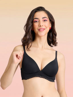 Lola and Mae - C.O.A.T Padded Non Wired Triangle Bra - Black LMB1036