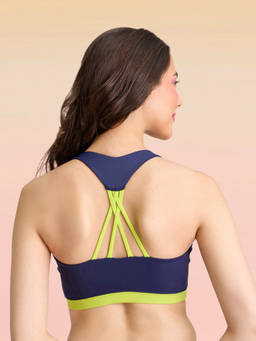 Lola and Mae - Varsity Edit Sports Bra - Navy LMB1041