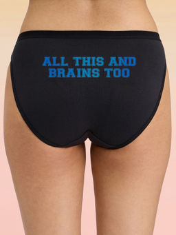 Lola and Mae - C.O.A.T Bikini Panty Pack of 1-All Brains Black LMP1002