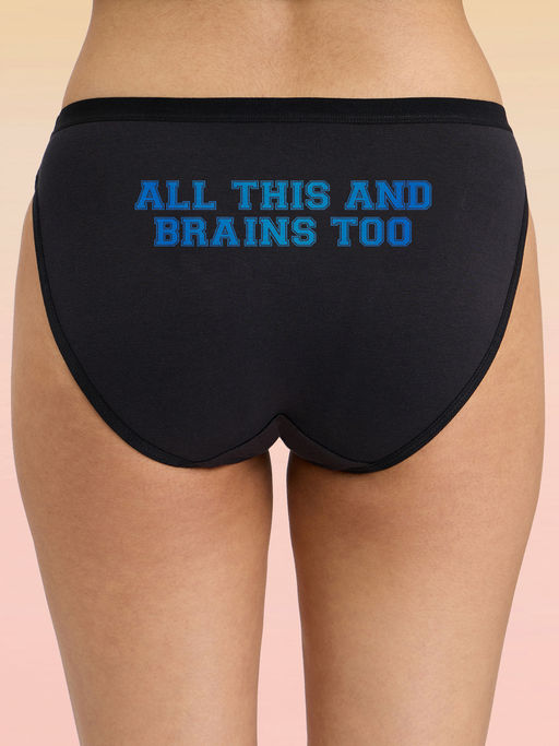 Lola and Mae C.O.A.T Bikini Panty Pack of 1-All Brains Black LMP1002