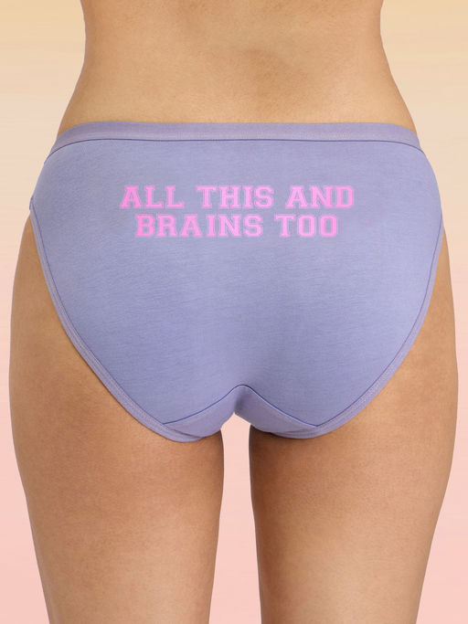 Lola and Mae C.O.A.T Bikini Panty Pack of 1-All Brains Grey LMP1002