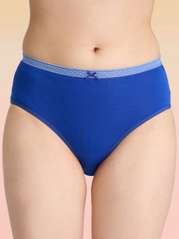 Lola and Mae - C.O.A.T Pack of 1 Hipster Panty With Trim Lace-Dark Blue LMP1004