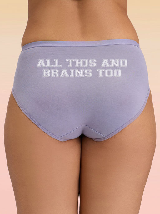 Lola and Mae C.O.A.T Hipster-Panty Pack of 1-All Brains Grey LMP1015