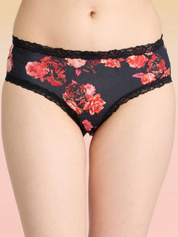 Lola and Mae - C.O.A.T Pack of 1 Printed Microfiber Hipster Panty-Rose LMP1030