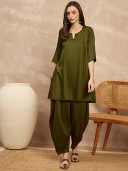 InWeave - Green Peplum Co-Ord Set