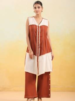 Zolo Label - Women Multicolor Colorblock Sleeveless Co-Ord Set