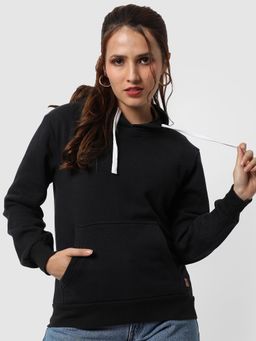 Campus Sutra - Women Solid Stylish Casual Hooded Sweatshirt