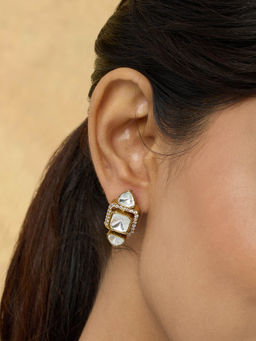 Indinoor - Siyana Kundan Stone Stud Earrings