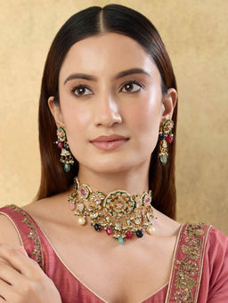 Indinoor - Kanak Multi-Color Kundan Choker Jewellery Set