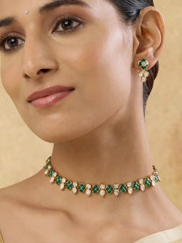 Indinoor - Auryah Kundan Choker Necklace Set