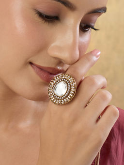 Indinoor - Zahira Kundan Stone Studded Ring