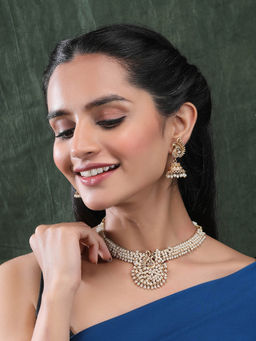 STILEADDA - Exquisite White Beads and Stone Hydra Necklace Set