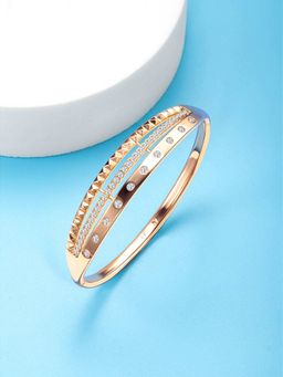 Peora - Gold Plated Cubic Zirconia Studded Kada Bracelet