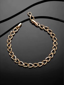 Peora - Gold Plated Cubic Zirconia Studded Openable Bracelet