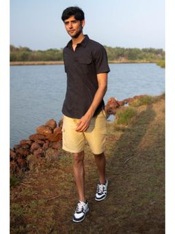 Creatures of Habit - Egyptian Cotton Shirt Short Sleeve- Black Melange