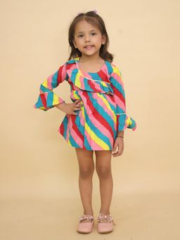 LITTLE GINNIE - Baby Girls Printed Casual Dress-Multi-Color