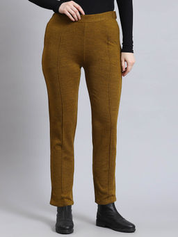 Monte Carlo - Women Self Design Mustard Trouser