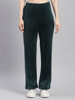 Rock.it - Women Solid Green Wide Trouser