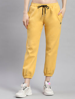 Rock.it - Women Solid Yellow Tapered Joggers