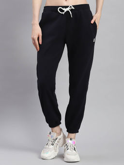 Rock.it - Women Solid Navy Blue Tapered Joggers