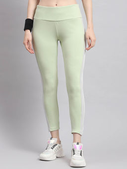Rock.it - Women Stripes Green Skinny Leggings