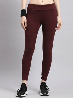 Rock.it - Women Solid Wine Skinny Leggings