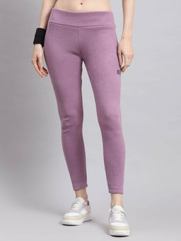 Rock.it - Women Solid Lavender Skinny Leggings
