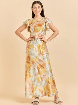 Sweet Dreams - Women Printed Half Sleeves Night Dress