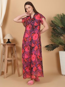 Sweet Dreams - Women Pink Floral Night Dress