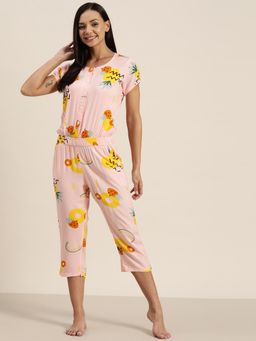 Sweet Dreams - Women Peach Printed Jumpsuit