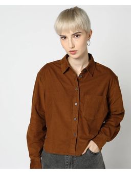 GAP - Women's Spread Collar Full Sleeve Shirt