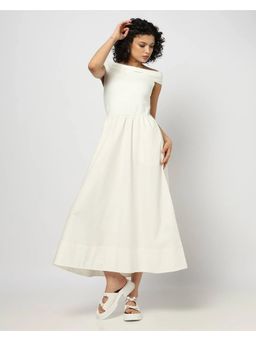 GAP - Off White Women's Off-Shoulder Maxi Dress