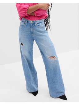 GAP - Women's Wide-Leg Mid Rise Relaxed Fit Jeans