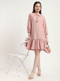 R&B - Pink Schiffli Relaxed Women's Mini Dress