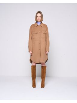 Silvian Heach - Beige Collar Neck Long Coat