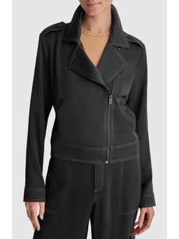 DKNY - Black Classic Solid Biker Jacket