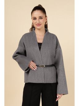 Ayriss - Grey Belted Kimono Cape