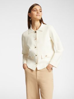 Elena Miro - White Classic Button Jacket